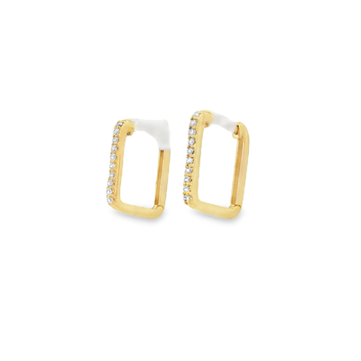 9ct Yellow Gold Natural Diamond Hoop Earrings
