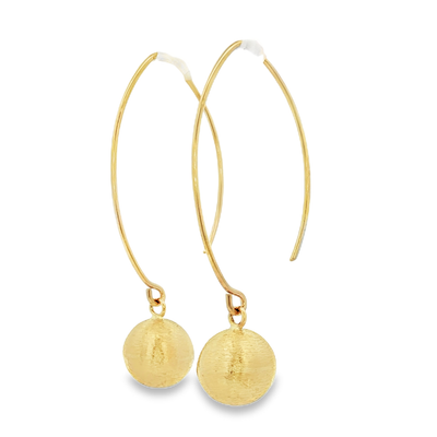 9ct Yellow Gold Drop Ball Earrings 10mm