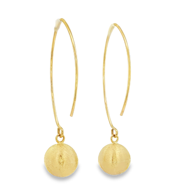 9ct Yellow Gold Drop Ball Earrings 10mm