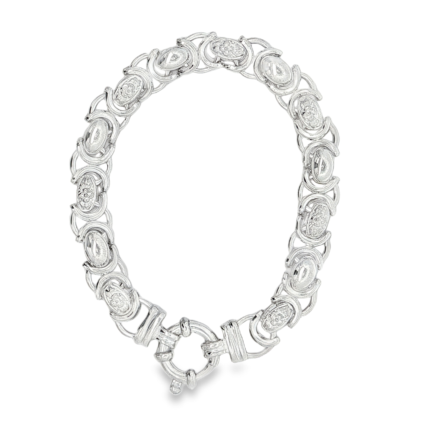 Sterling Silver Hugs And Kisses Bracelet 19cm