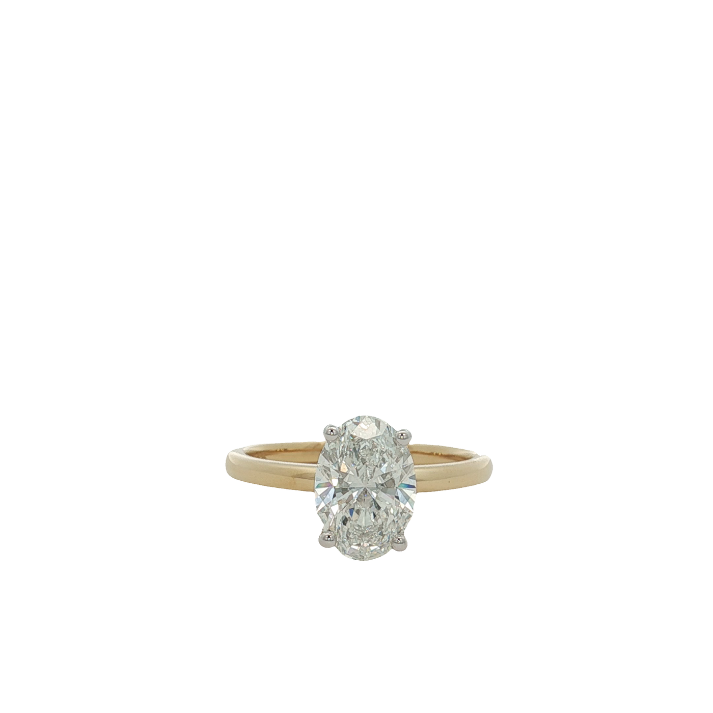 18ct Yellow Gold Oval Cut Laboratory Grown Diamond Solitaire Ring