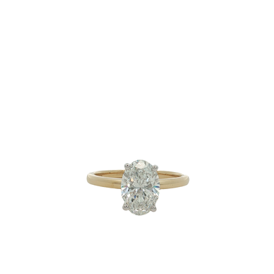 18ct Yellow Gold Oval Cut Laboratory Grown Diamond Solitaire Ring
