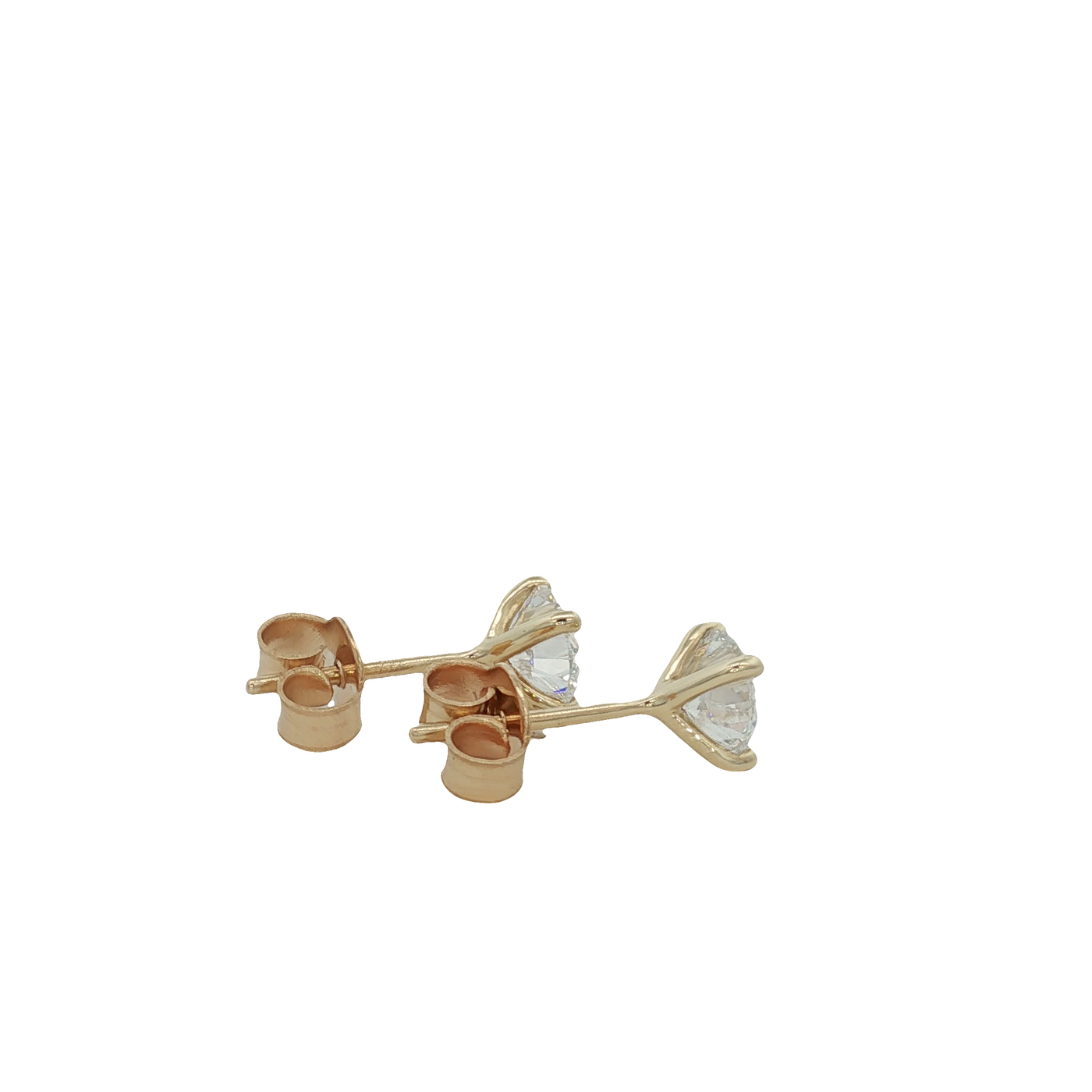 9ct Yellow Gold Round Brilliant Laboratory Grown Stud Earrings