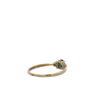 9ct Yellow Gold London Blue Topaz And Diamond Ring