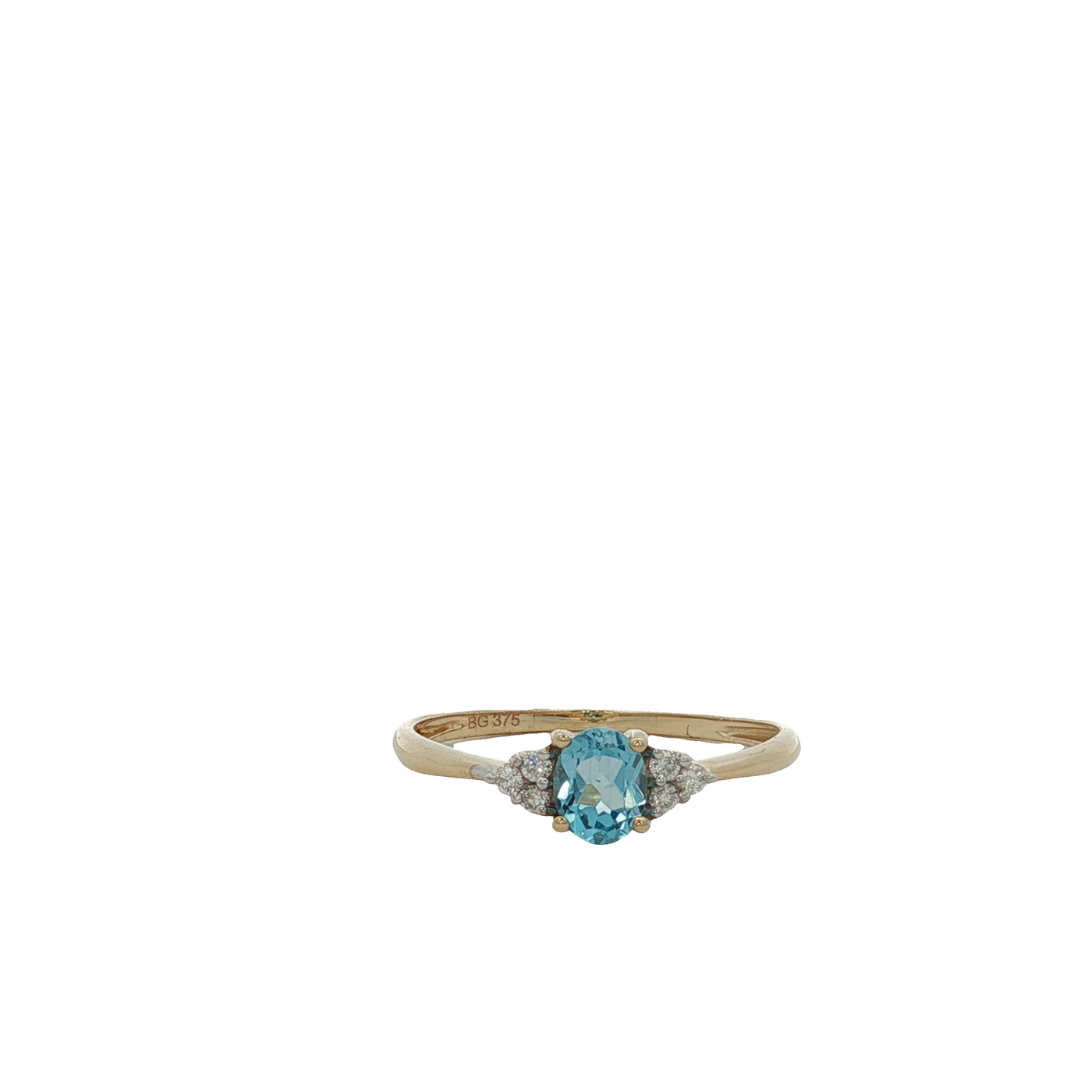 9ct Yellow Gold Oval Topaz And Diamond Ring