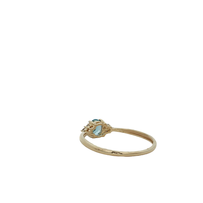 9ct Yellow Gold Oval Topaz And Diamond Ring