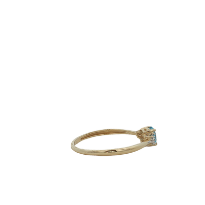 9ct Yellow Gold Oval Topaz And Diamond Ring