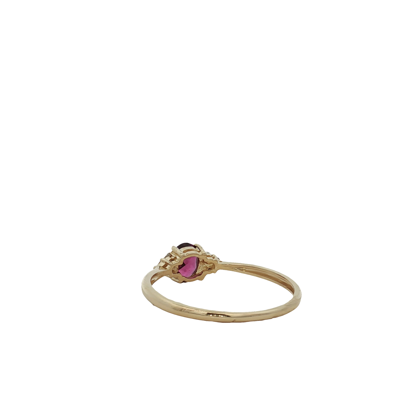 9ct Yellow Gold Rhodolite Garnet And Diamond Ring