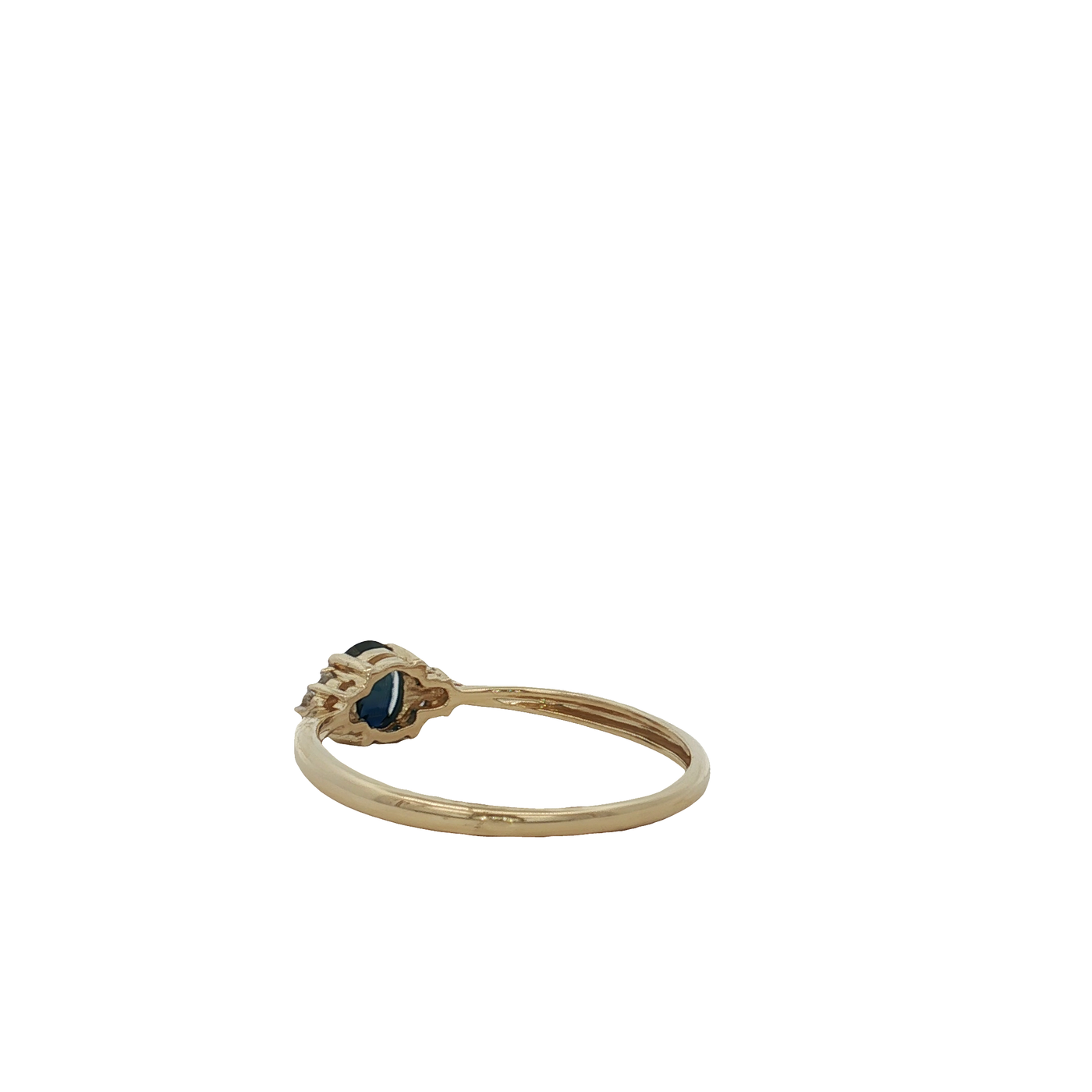 9ct Yellow Gold Blue Sapphire And Diamond Ring