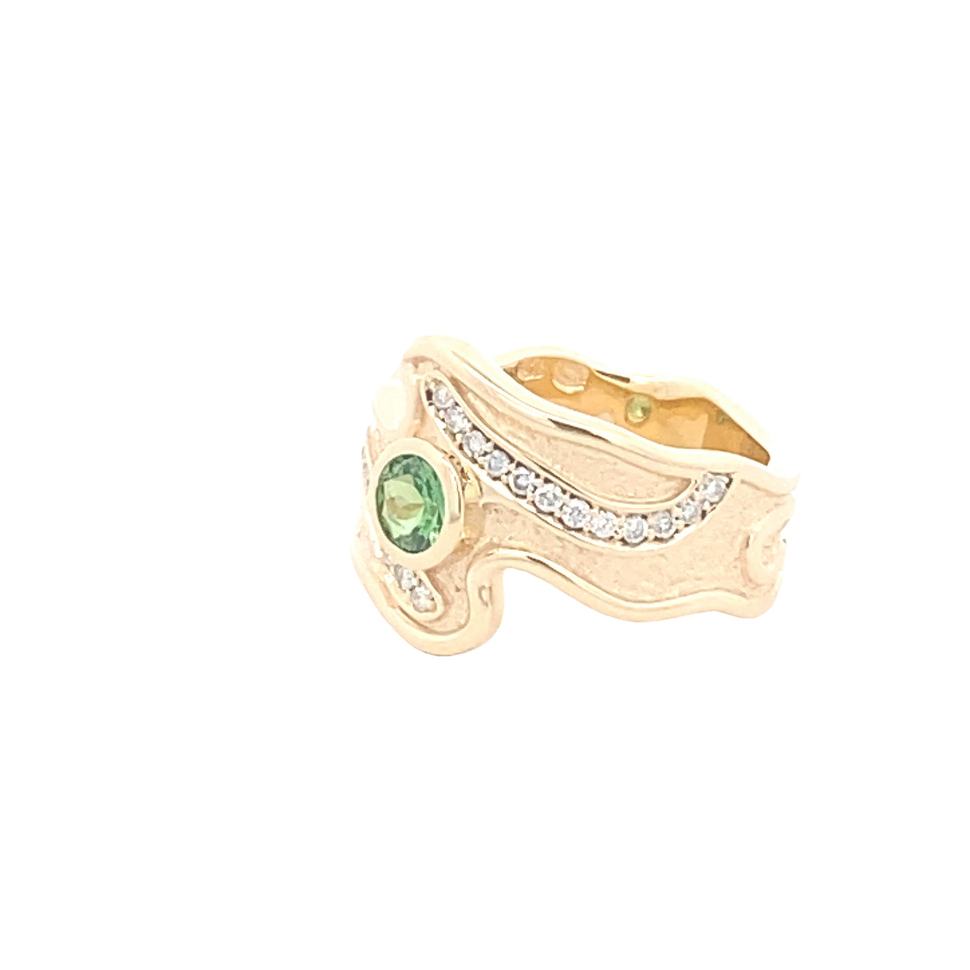 9ct Yellow Gold Blue Topaz And Diamond Ring