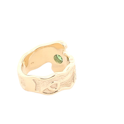 9ct Yellow Gold Blue Topaz And Diamond Ring