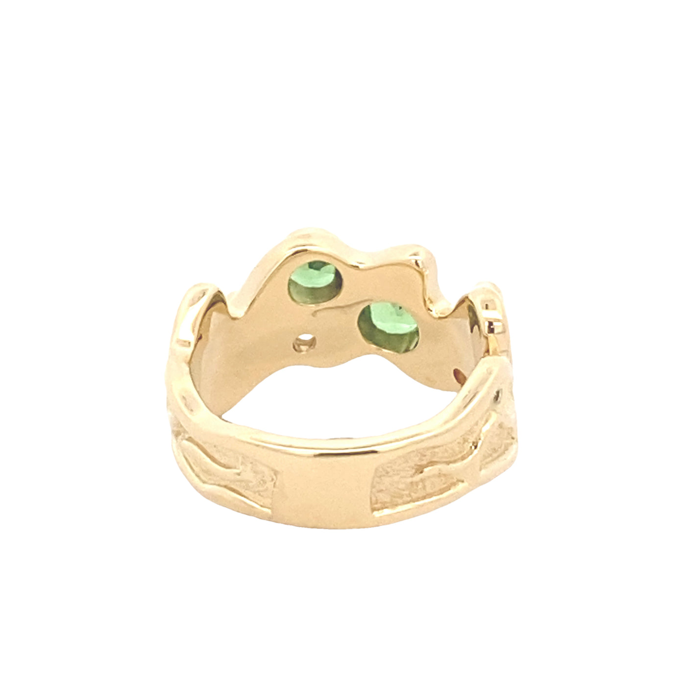 9ct Yellow Gold Tsavorite And Diamond Ring