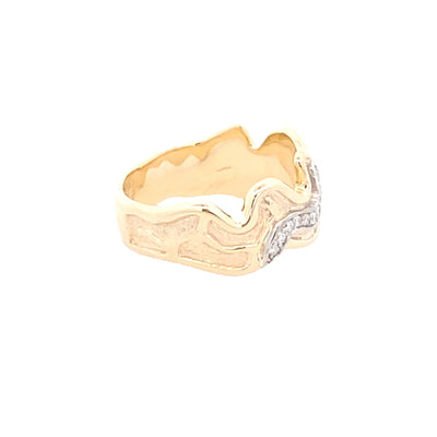 9ct Yellow Gold Diamond Ring