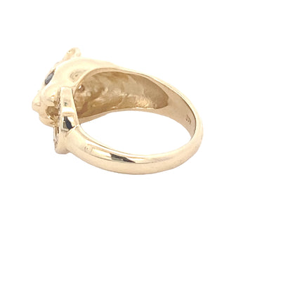 9ct Yellow Gold Diamond Leopard Ring