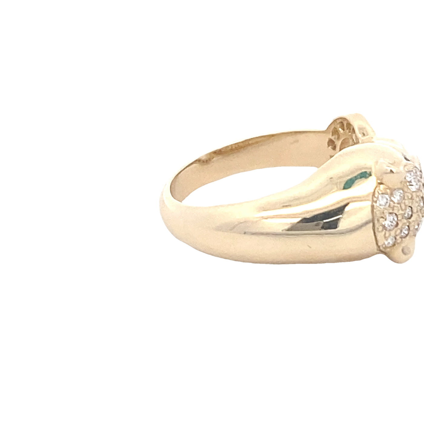 9ct Yellow Gold Diamond Leopard Ring