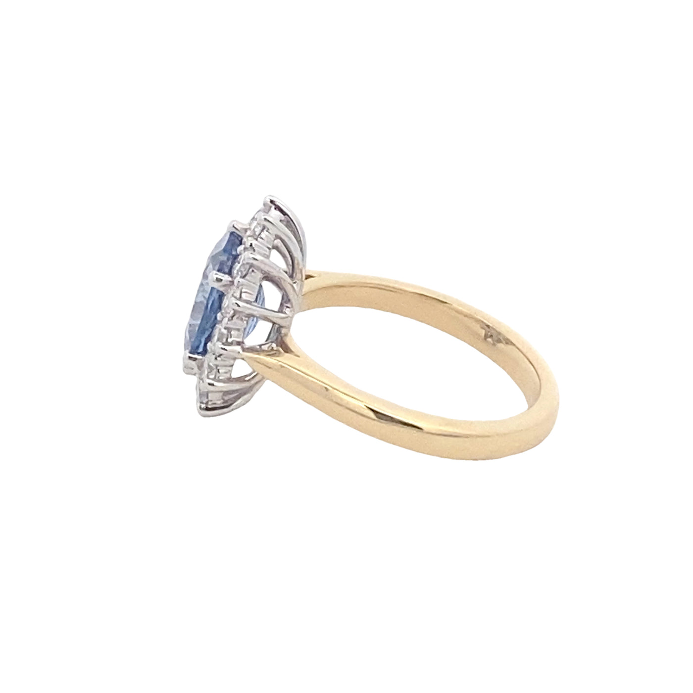 18ct Yellow Gold Ceylon Sapphire and Diamond Ring