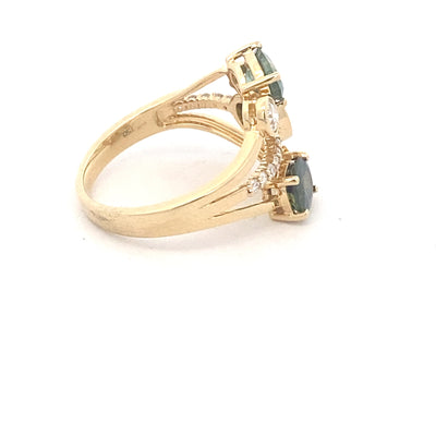 18CT Yellow Gold Sapphire And Diamond Ring