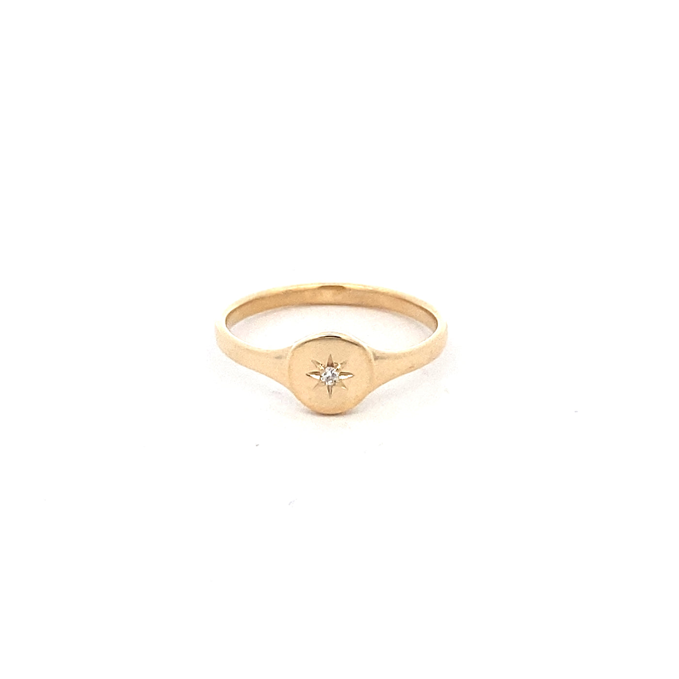 9CT Yellow Gold Diamond Signet Ring