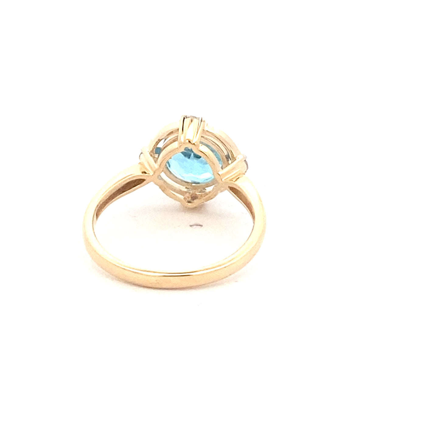 9CT Yellow Gold Topaz And Diamond Ring