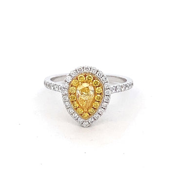 18ct Yellow/White Gold, Yellow and White Argyle Diamond Ring