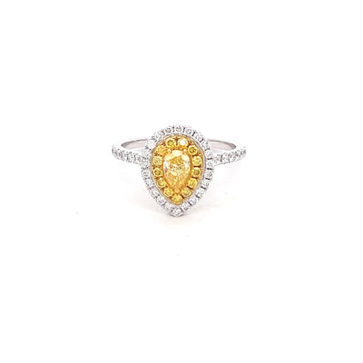 18ct Yellow/White Gold, Yellow and White Argyle Diamond Ring