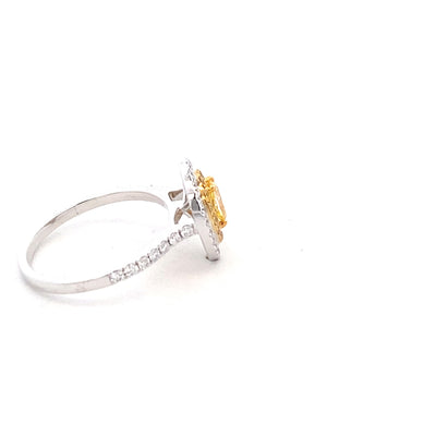 18ct Yellow/White Gold, Yellow and White Argyle Diamond Ring