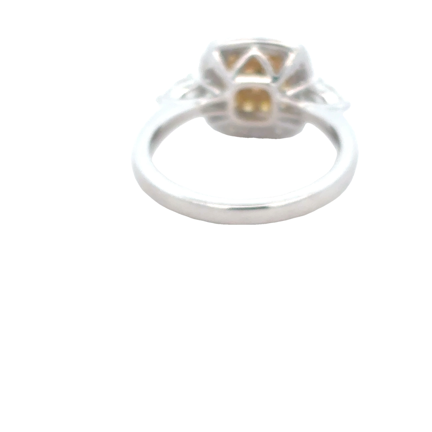 18ct White Gold, Yellow Diamond/White Diamond Ring