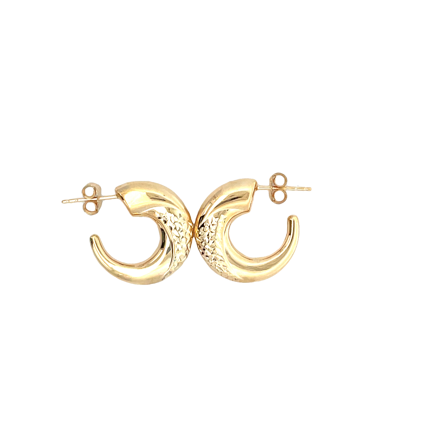 Elegant 9ct Yellow Gold/Silver Filled Stud Hoop Earrings