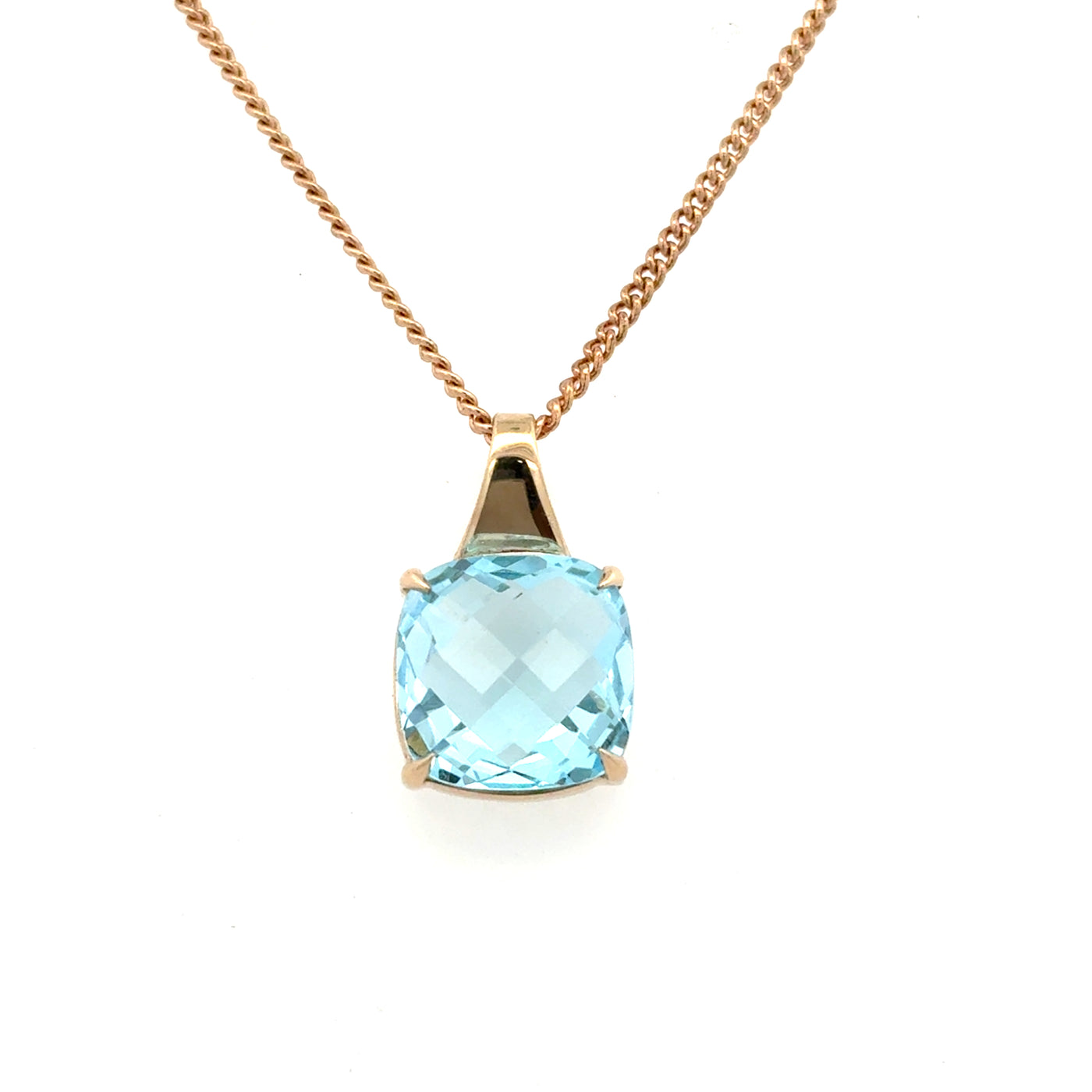 9ct Yellow Gold Blue Topaz Pendant