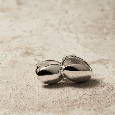 Najo Ovolo Sterling Silver Flat Huggie Earrings E6879