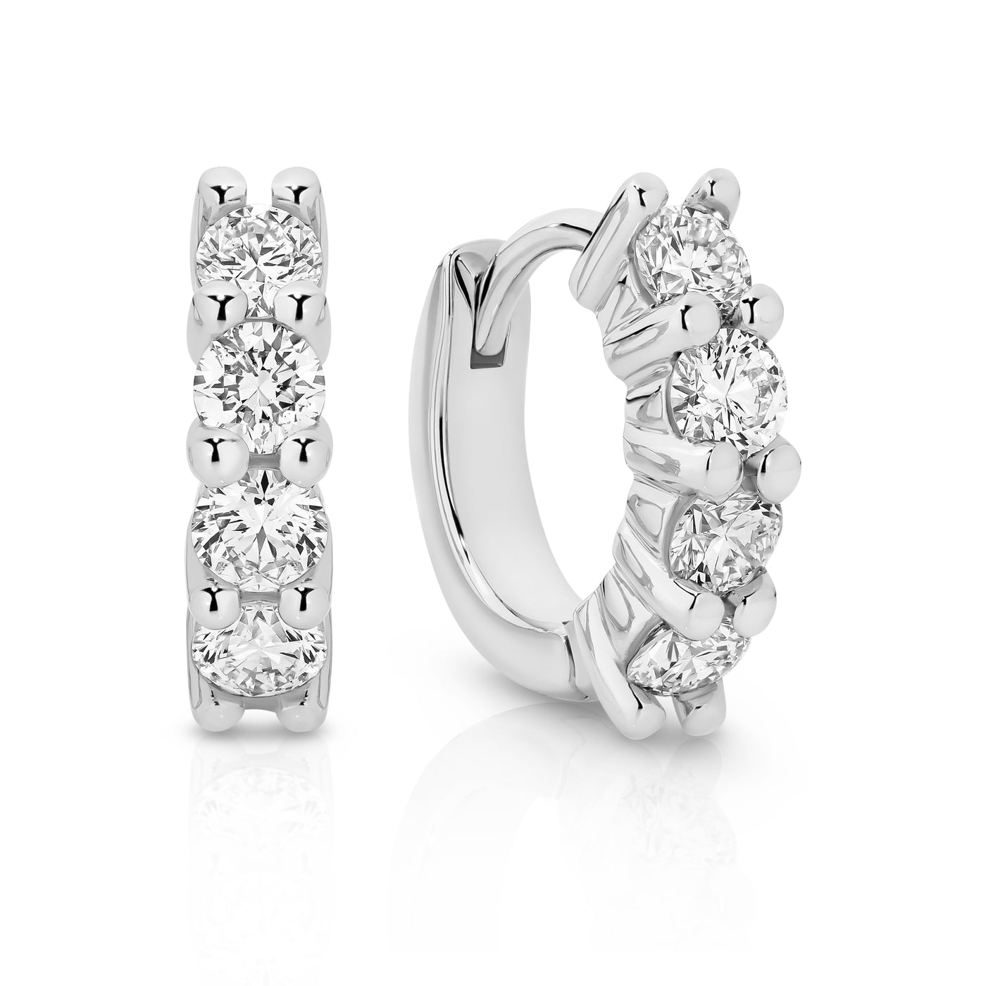 9ct White Gold Laboratory Grown Huggie Earrings