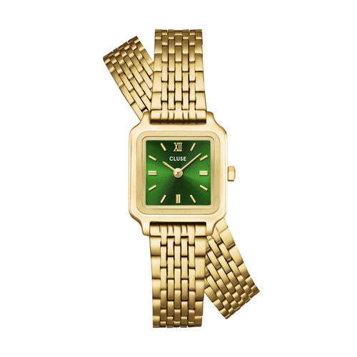 Cluse Gracieuse Mini Double Strap Forest Green/Gold Link Watch