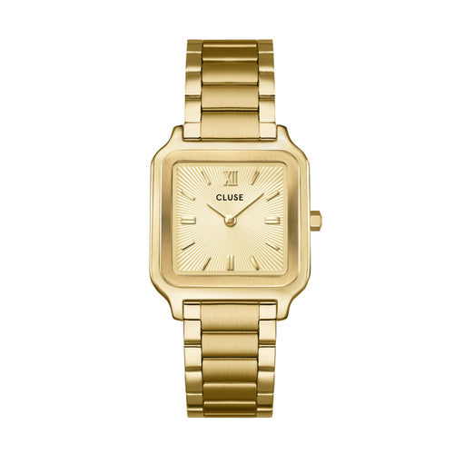 Cluse Gracieuse Sunray Textured Gold/Gold Link Watch