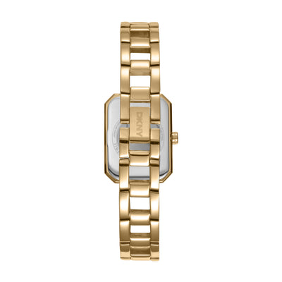 DKNU Uptown Midi Black Dial Stainless Steel Watch Gold