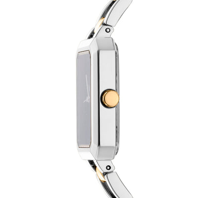DKNY Uptown Midi Silver Dial Stainless Steel Watch Two Tone