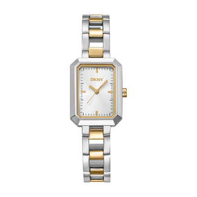 DKNY Uptown Midi Silver Dial Stainless Steel Watch Two Tone