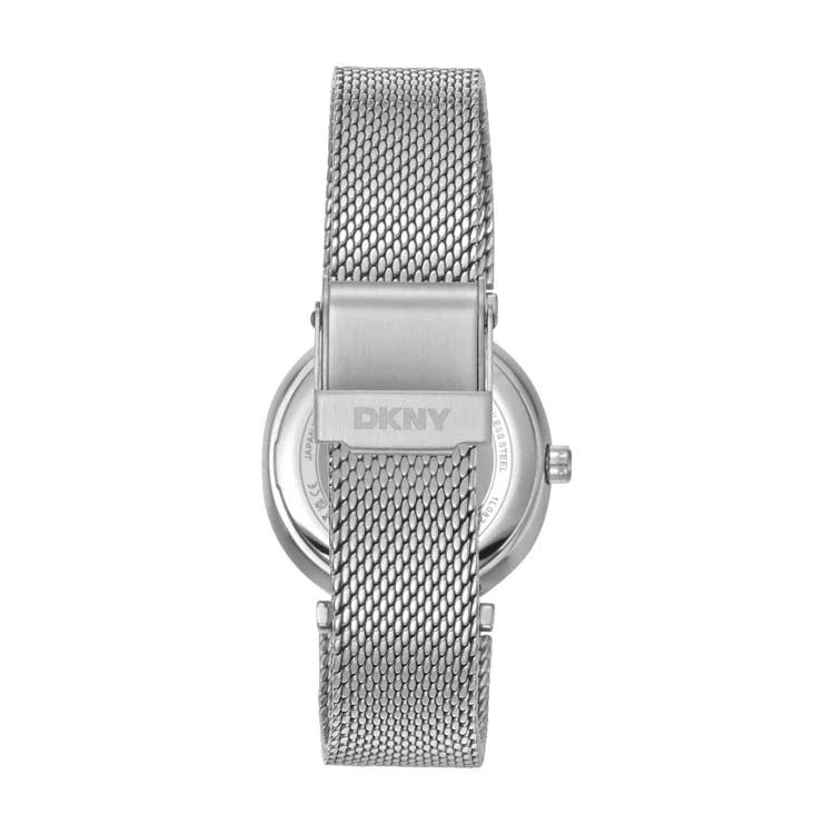 DKNY Evening Black Dial Crystal Set Stainless Steel Watch Silver