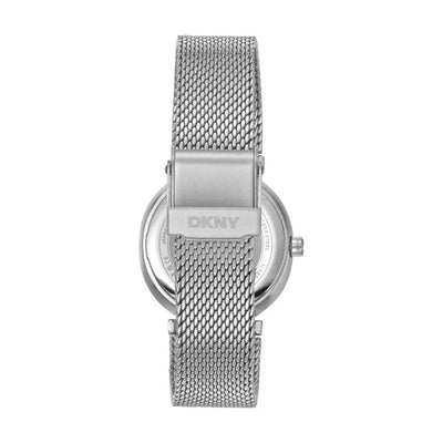 DKNY Evening Black Dial Crystal Set Stainless Steel Watch Silver