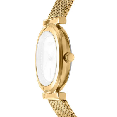 DKNY Evening Champagne Dial Crystal Set Stainless Steel Watch Gold