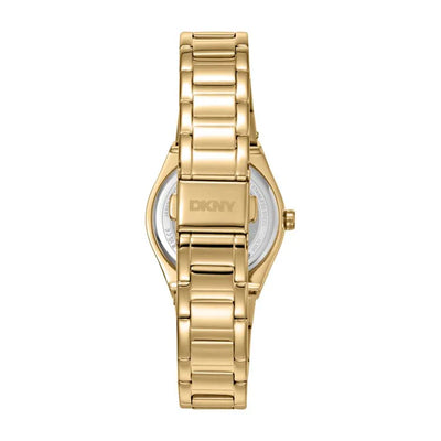 DKNY Evening Silver Crystal Dial Stainless Steel Watch Gold