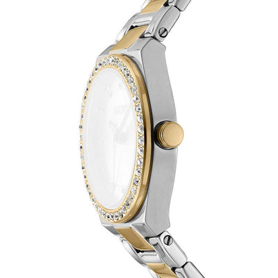 DKNY Evening Champagne Crystal Set Dial Stainless Steel Two-Tone Watch