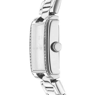 DKNY Evening Black Dial Crystal Set Stainless Steel Watch Silver
