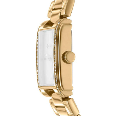 DkNY Evening Green Crystal Set Stainless Steel Watch Gold