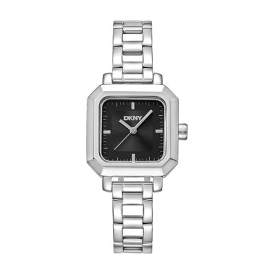 DKNY Urban Black Dial Stainless Steel Watch Silver