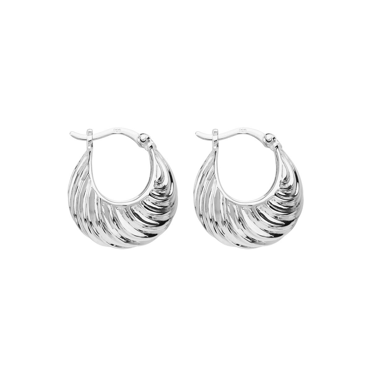 Najo Cloud Catcher Silver Hoop Earrings E7163