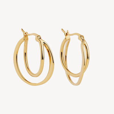 Najo Eclipse  Yellow Gold Hoop Earrings E7225