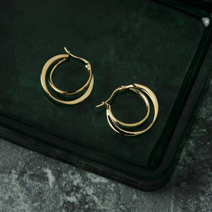 Najo Eclipse  Yellow Gold Hoop Earrings E7225
