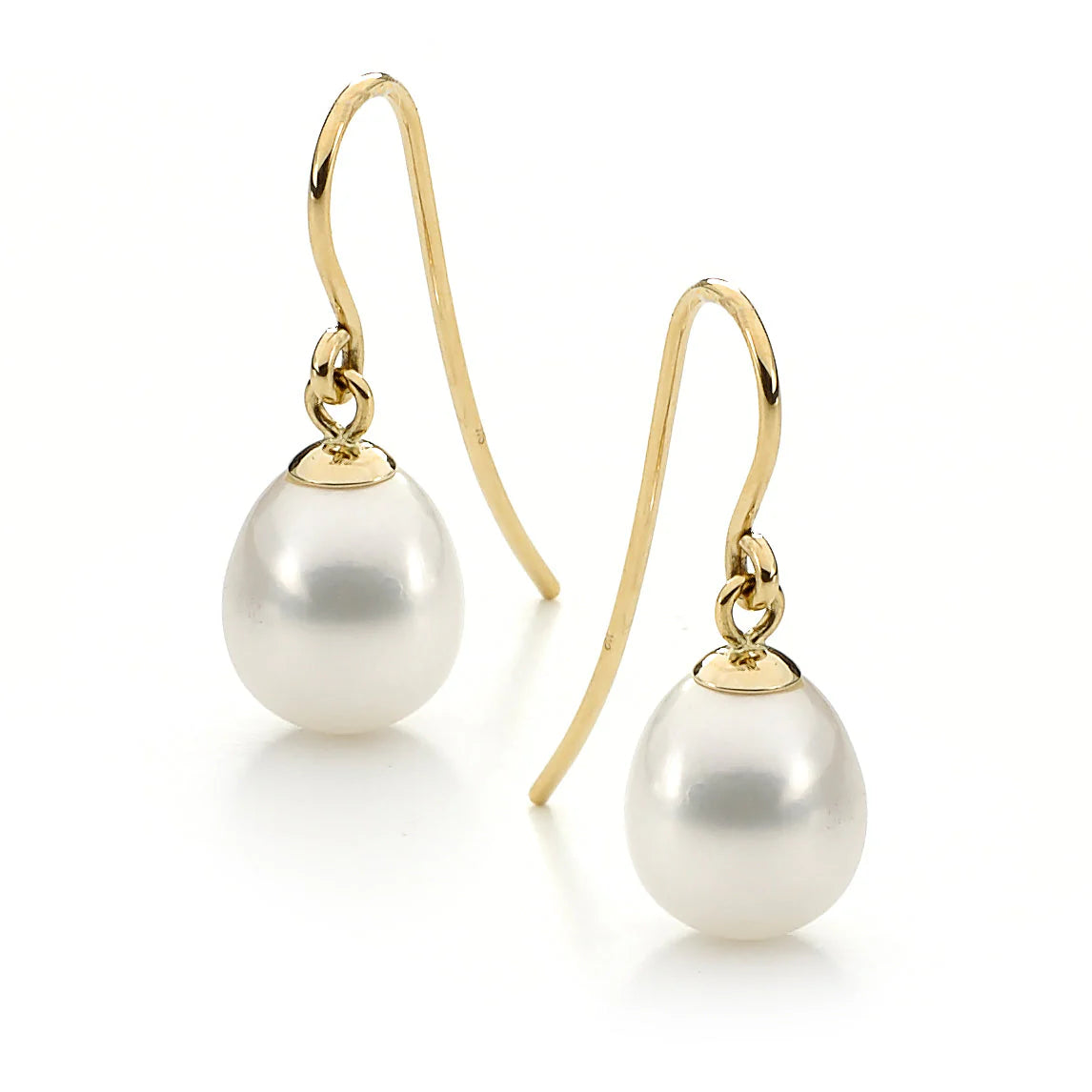 9ct Yellow Gold Juliane White Pearl Earrings 9mm-9.5mm