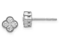 9CT White Gold Laboratory Grown Diamond Stud Earrings