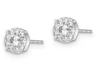 9ct White Gold Laboratory Grown Diamond Cluster Stud Earrings